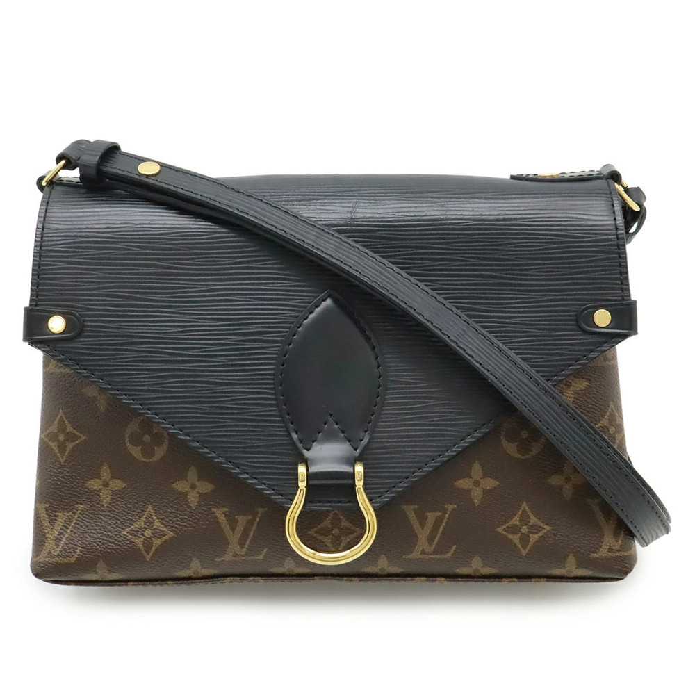 LOUIS VUITTON Monogram Epi Saint Michel Shoulder Bag Leather Noir Black